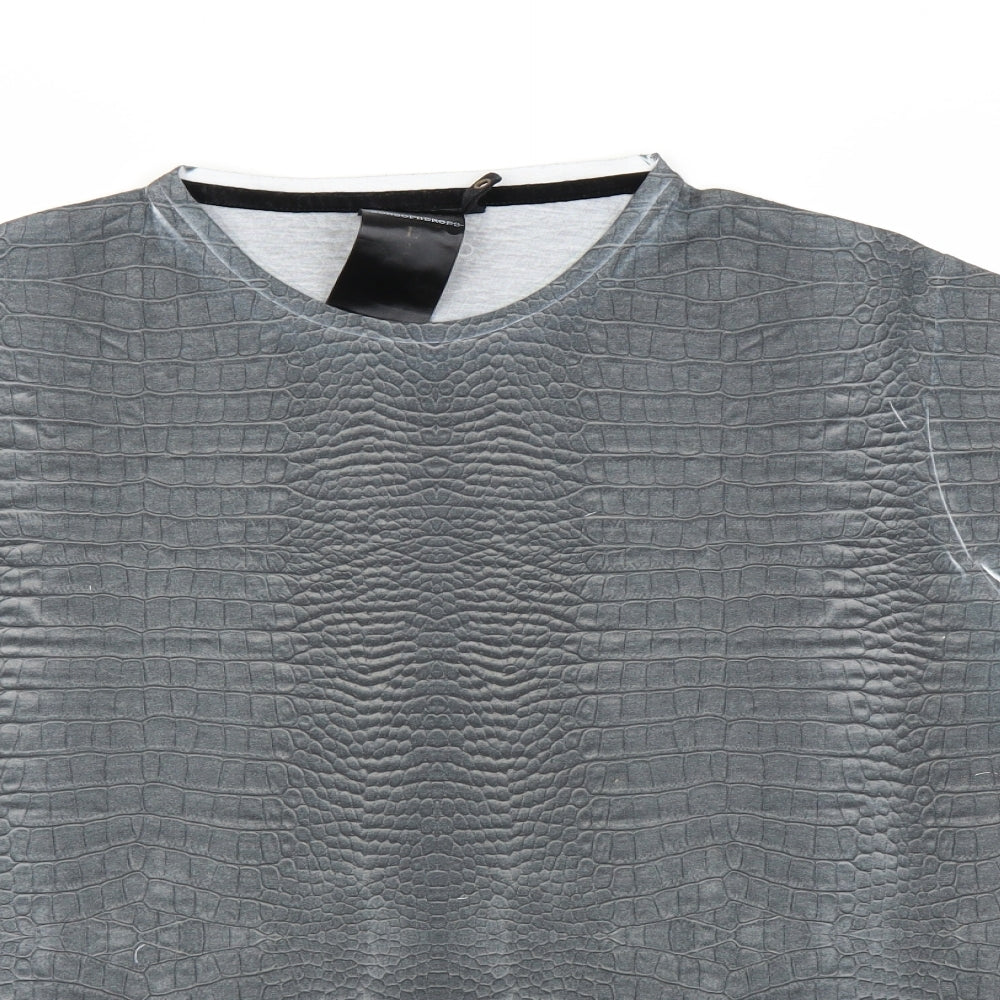 Womens UK Size L Preworn Grey Basic T-Shirt