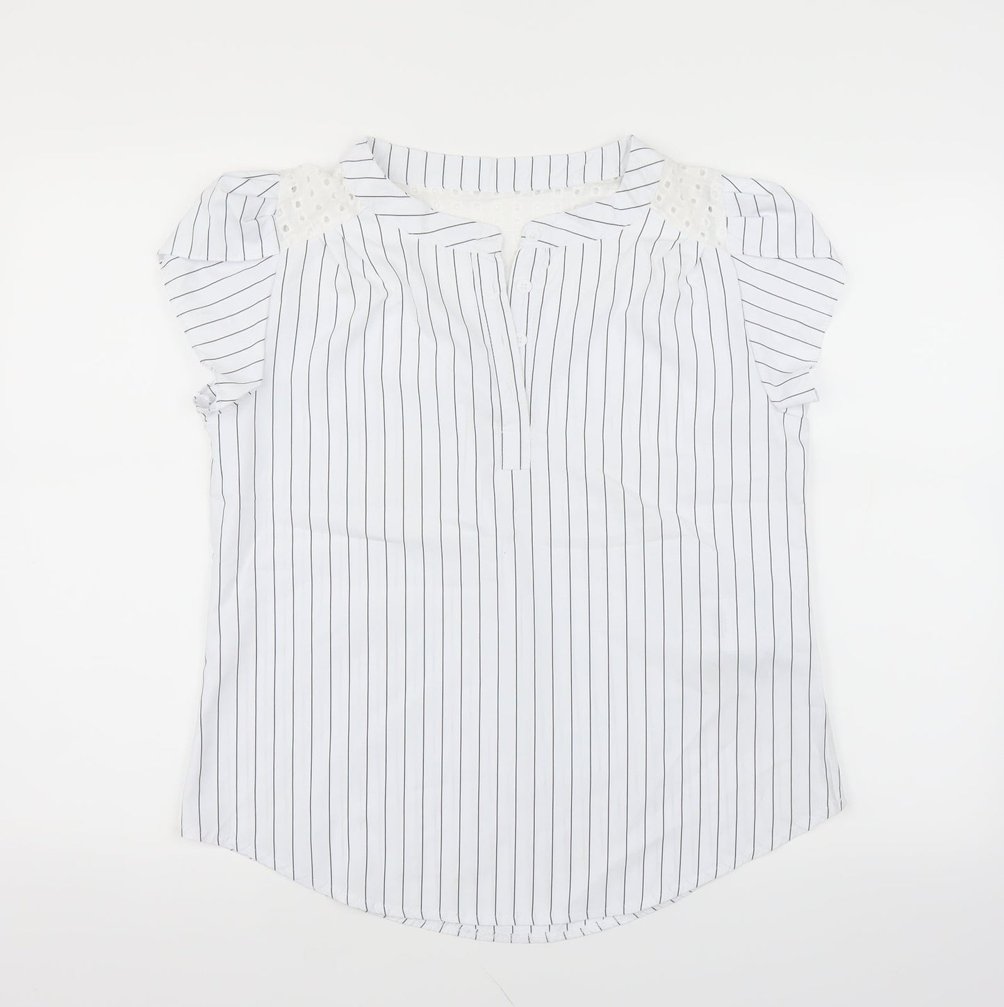 Womens UK Size L Preworn White Basic Blouse