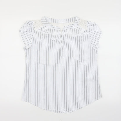 Womens UK Size L Preworn White Basic Blouse