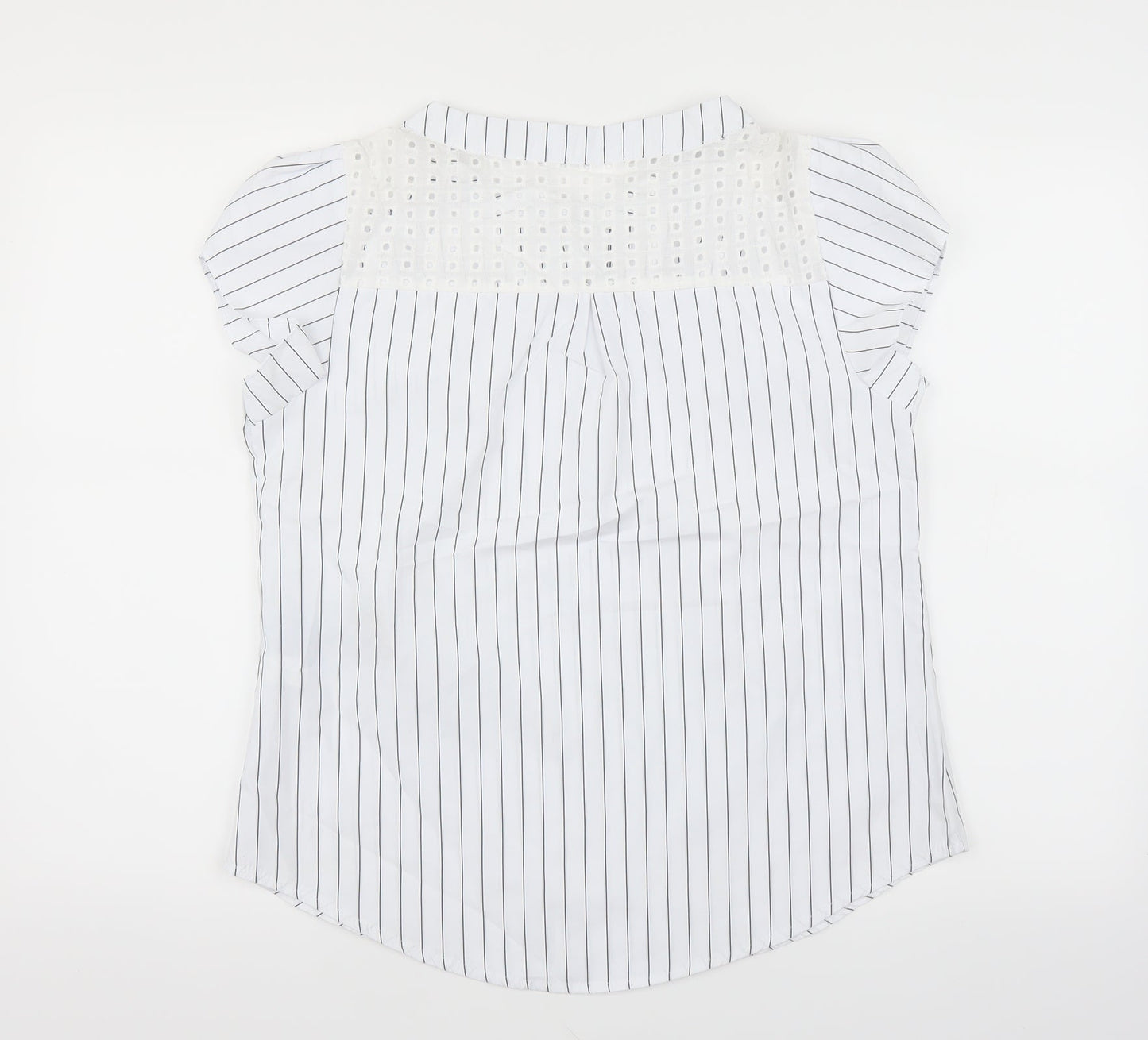 Womens UK Size L Preworn White Basic Blouse