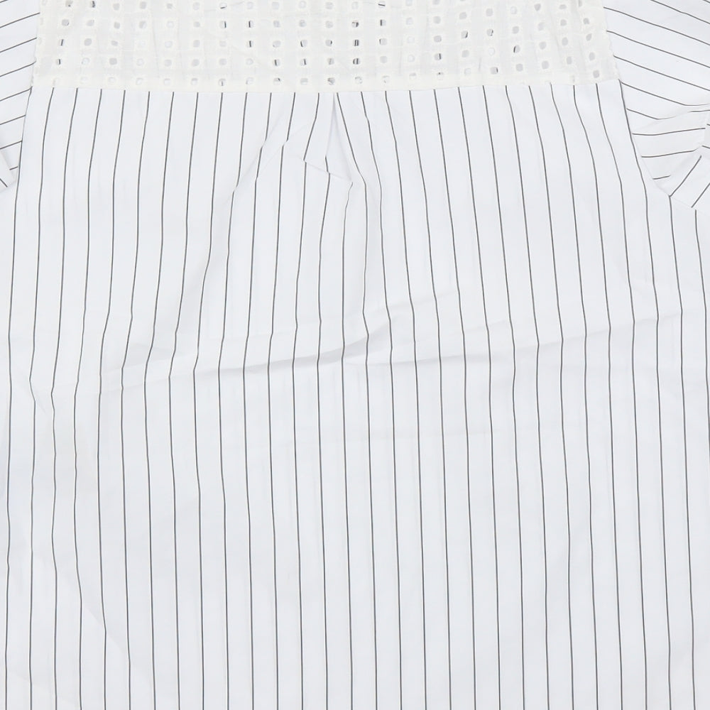Womens UK Size L Preworn White Basic Blouse