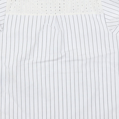Womens UK Size L Preworn White Basic Blouse