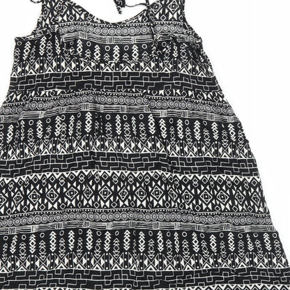 Divided by H&M Womens Black Geometric  Trapeze & Swing  Size 10