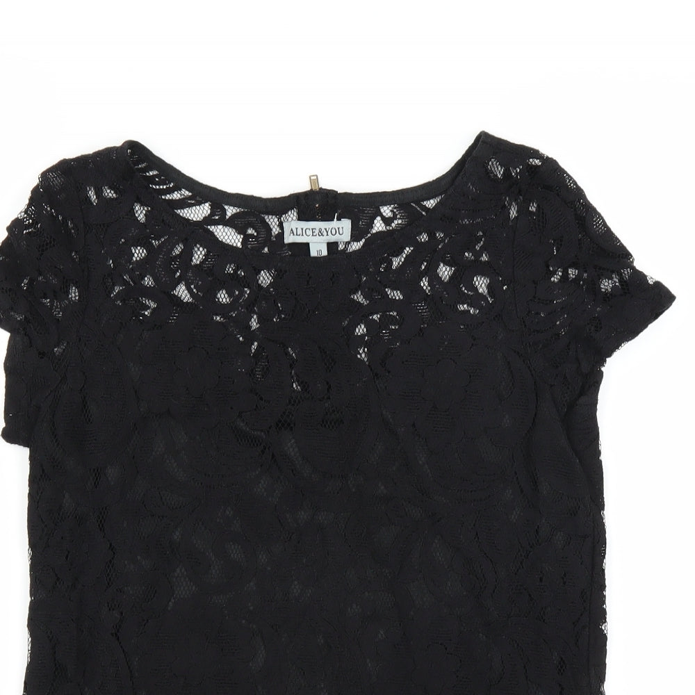 Womens UK Size 10 Alice & You Black Basic Blouse