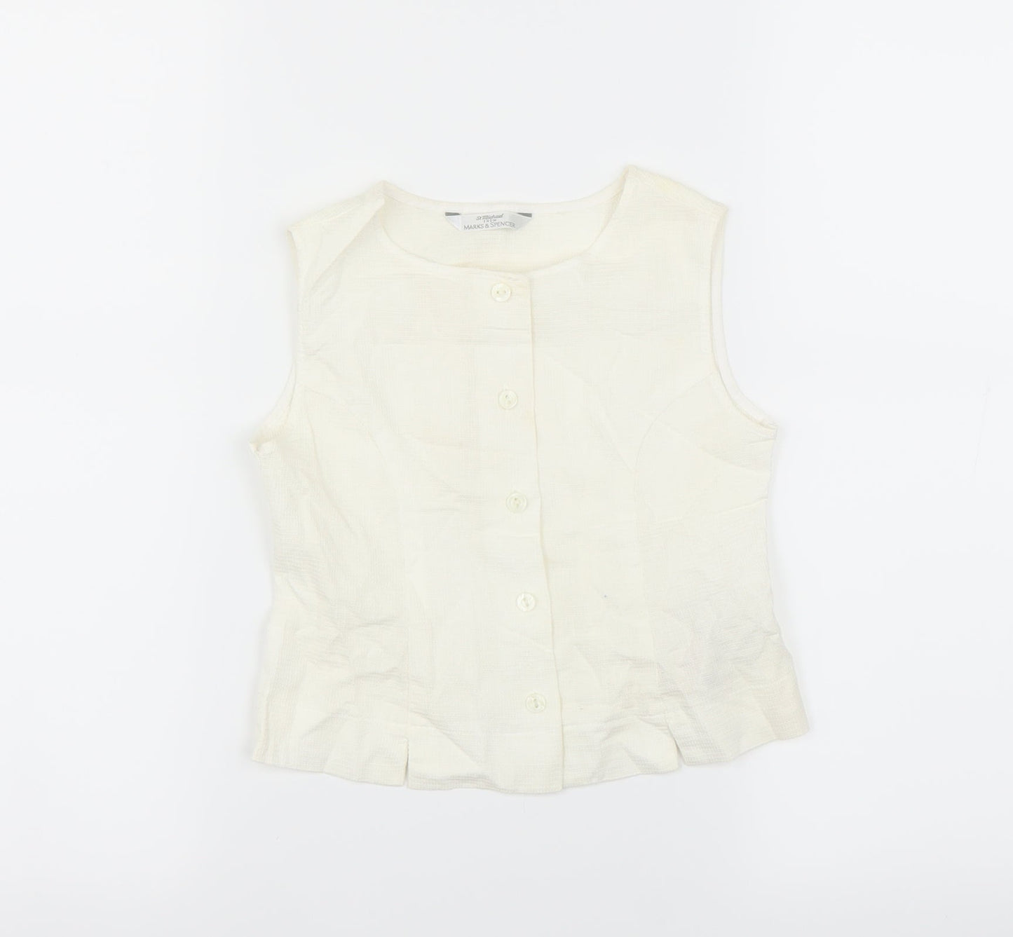 Marks and Spencer Girls Ivory   Basic Blouse Size 6 Years