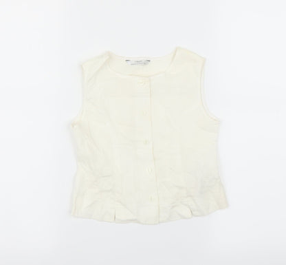 Marks and Spencer Girls Ivory   Basic Blouse Size 6 Years