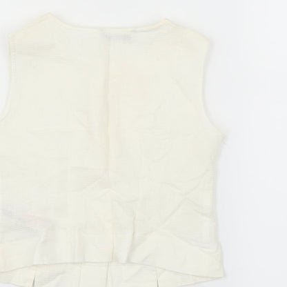 Marks and Spencer Girls Ivory   Basic Blouse Size 6 Years
