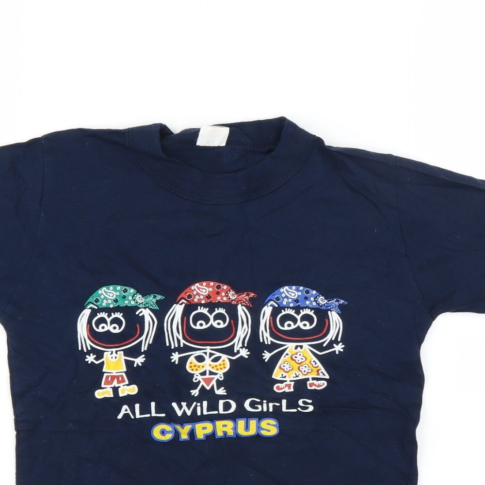 Preworn Girls Blue   Basic T-Shirt Size 7-8 Years