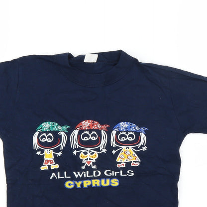 Preworn Girls Blue   Basic T-Shirt Size 7-8 Years
