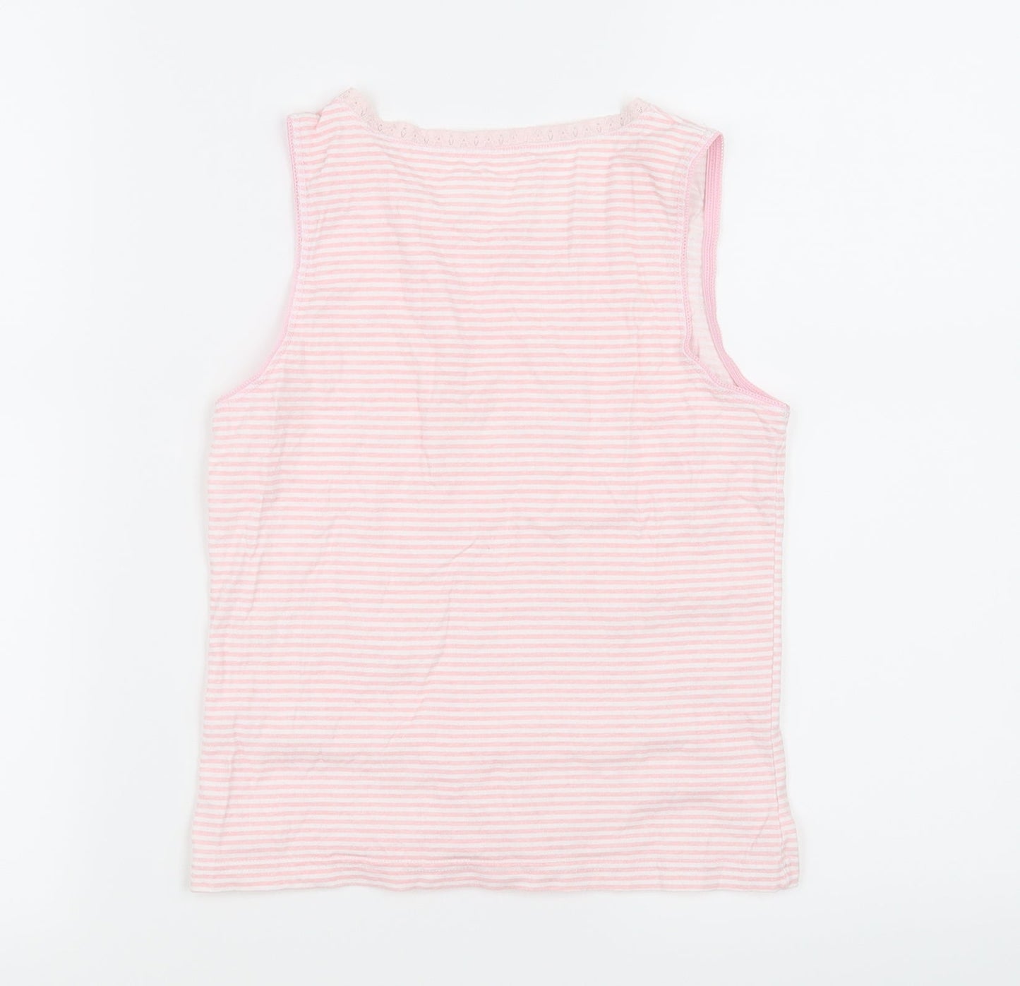 Debenhams Girls Pink Striped  Basic Tank Size 12-13 Years