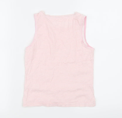 Debenhams Girls Pink Striped  Basic Tank Size 12-13 Years