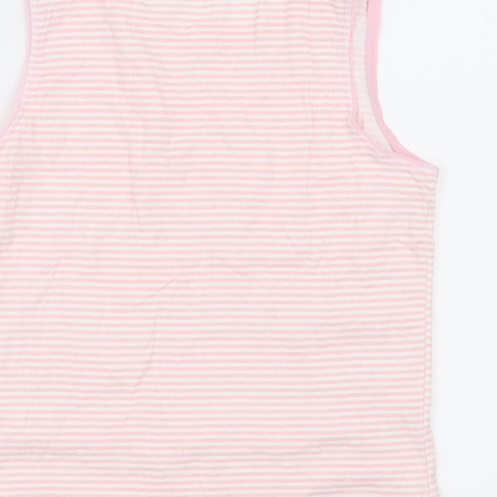 Debenhams Girls Pink Striped  Basic Tank Size 12-13 Years