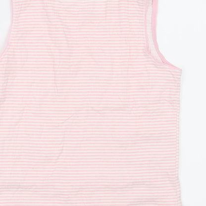 Debenhams Girls Pink Striped  Basic Tank Size 12-13 Years