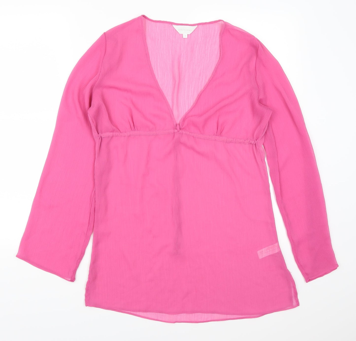Womens UK Size 10 Debenhams Pink Basic Blouse