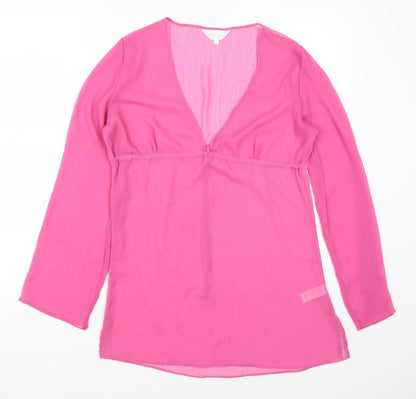 Womens UK Size 10 Debenhams Pink Basic Blouse