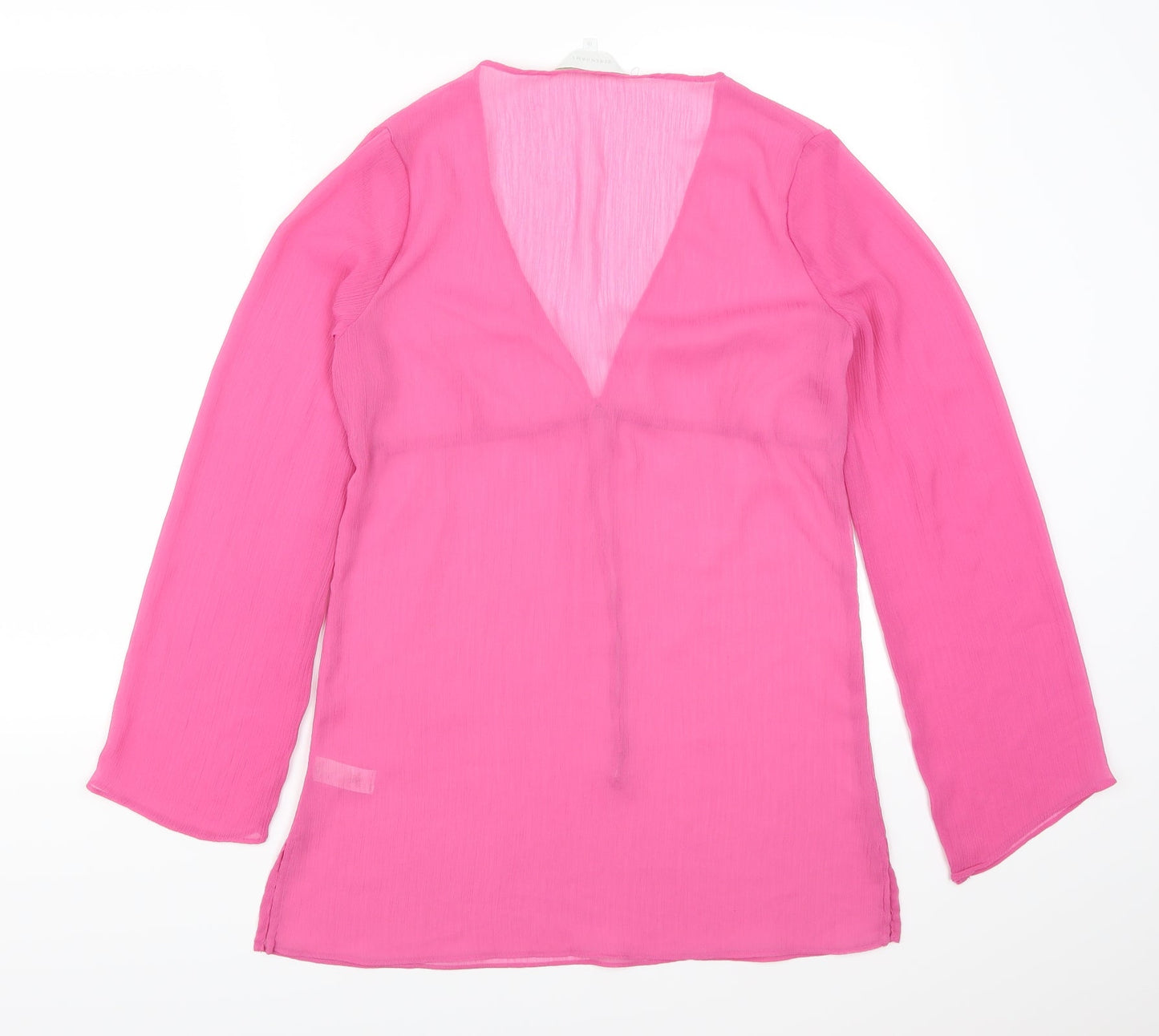 Womens UK Size 10 Debenhams Pink Basic Blouse