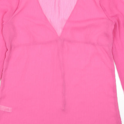 Womens UK Size 10 Debenhams Pink Basic Blouse