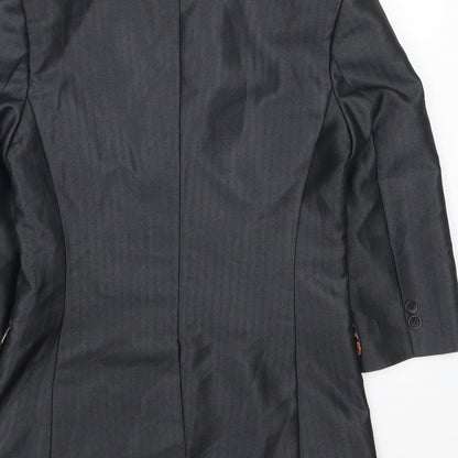 Jaya Womens Grey Striped  Jacket Suit Jacket Size S