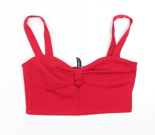 Womens UK Size S H&M Pink Cropped Tank