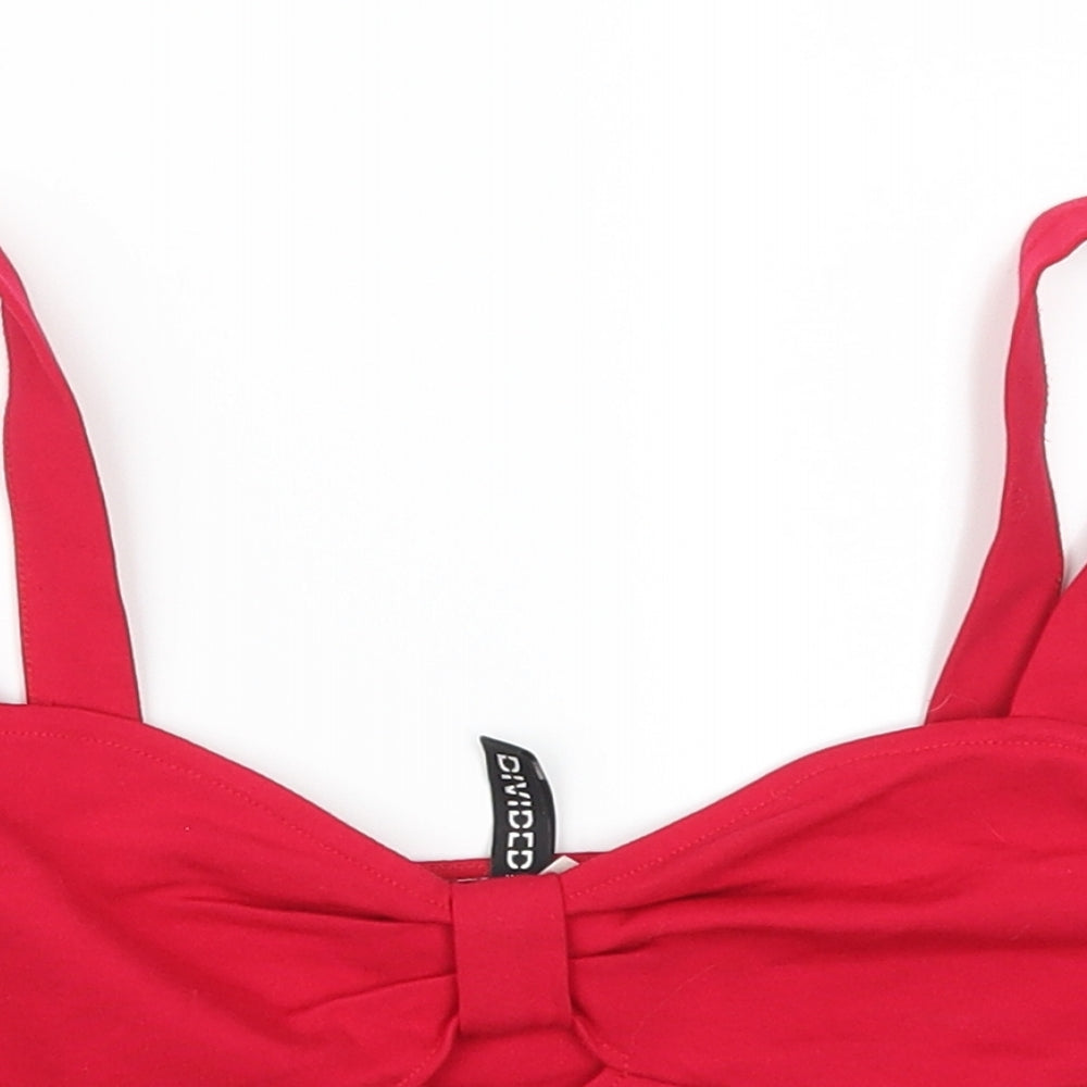Womens UK Size S H&M Pink Cropped Tank