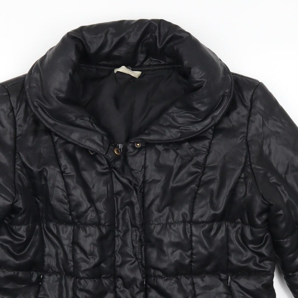Promod Womens Black   Quilted Coat Size 14