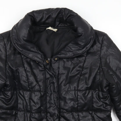 Promod Womens Black   Quilted Coat Size 14