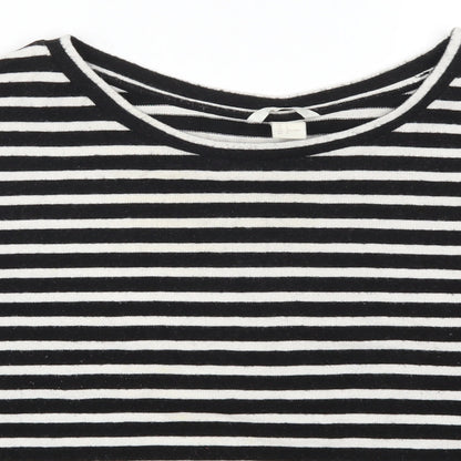 H&M Womens Beige Striped  Pullover Sweatshirt Size L