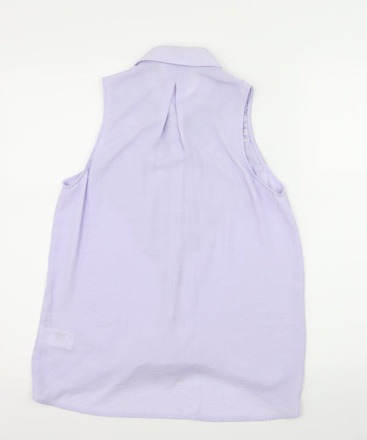 Divided by H&M Womens Purple   Basic Blouse Size 8  - Lace detail