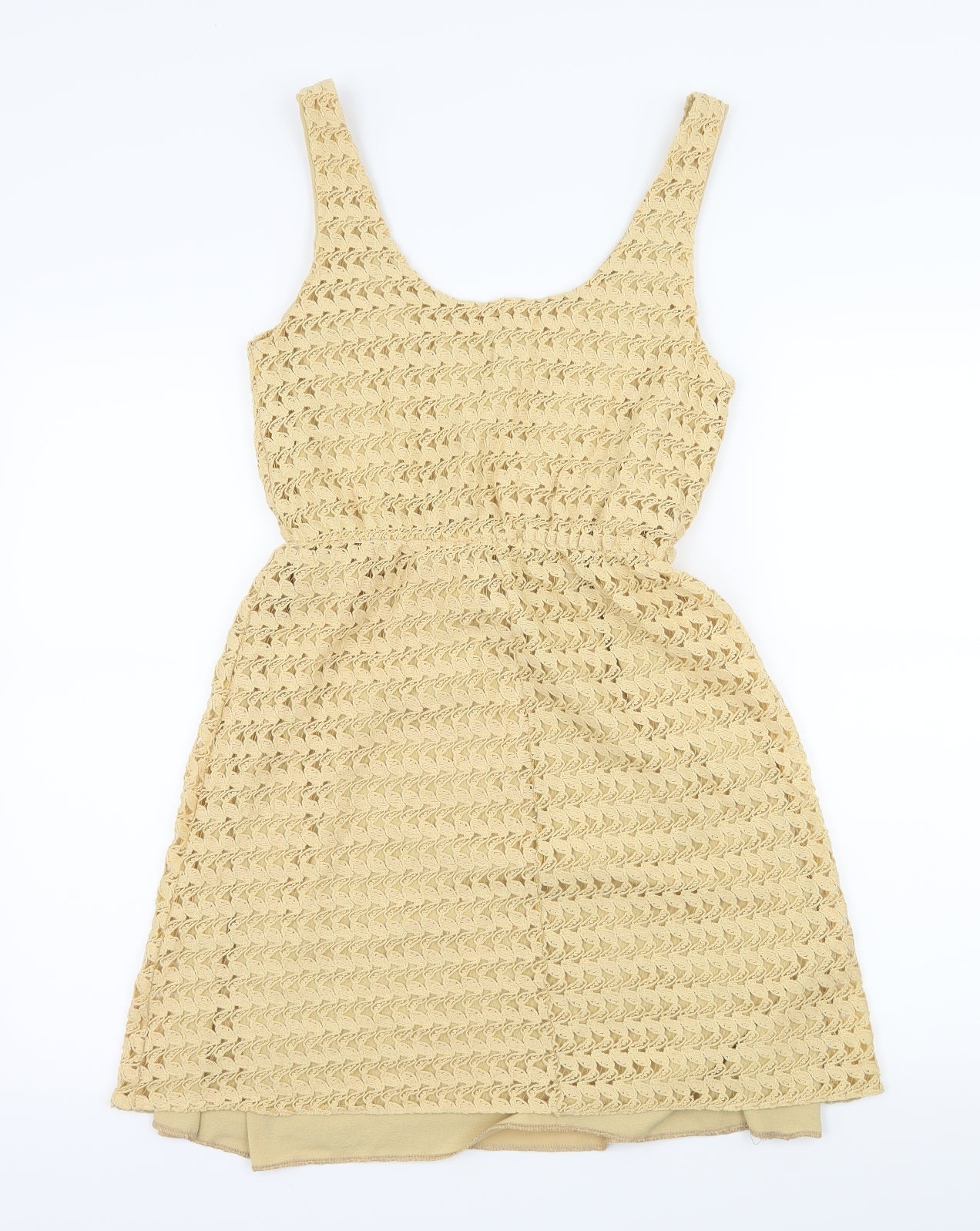 Johann Earl Womens Beige  Crochet Skater Dress  Size M