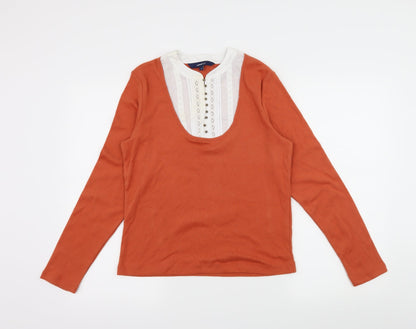 Casual Club Womens Orange  Knit Pullover Jumper Size 14