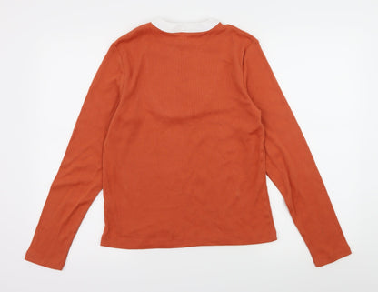 Casual Club Womens Orange  Knit Pullover Jumper Size 14