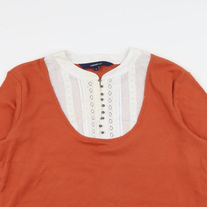 Casual Club Womens Orange  Knit Pullover Jumper Size 14