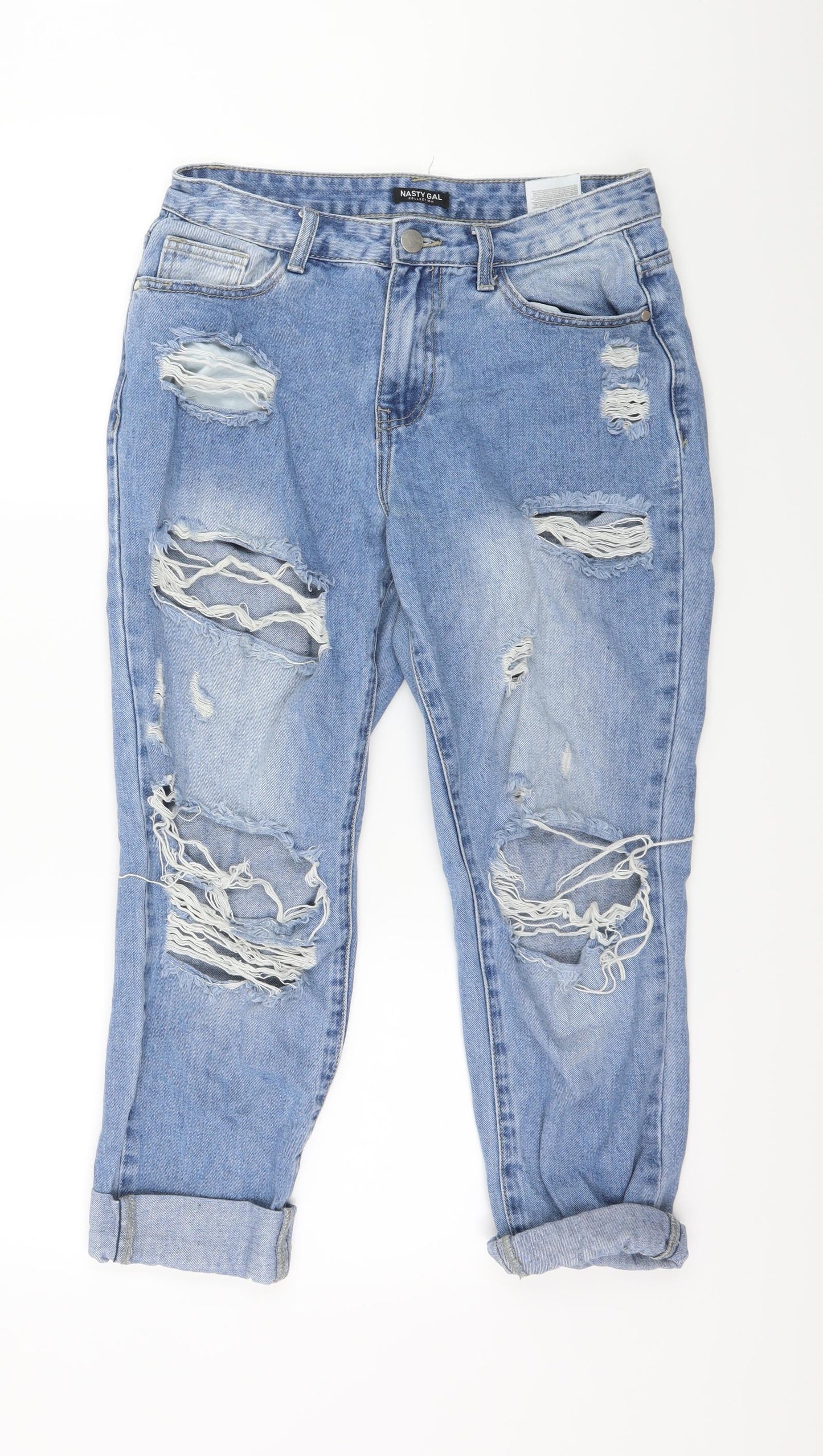 Nasty Gal Womens Blue  Denim Straight Jeans Size 8 L22 in