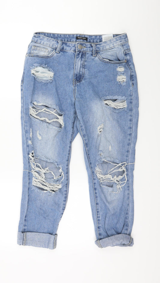 Nasty Gal Womens Blue  Denim Straight Jeans Size 8 L22 in