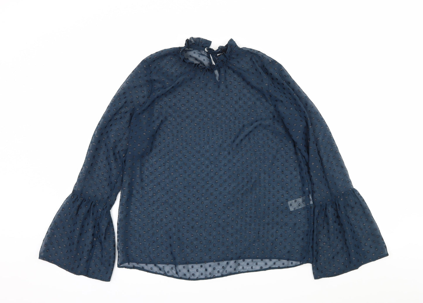 Womens UK Size 10 New Look Blue Basic Blouse
