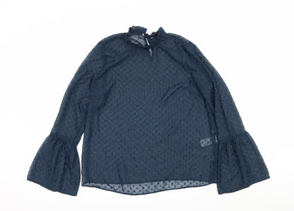 Womens UK Size 10 New Look Blue Basic Blouse