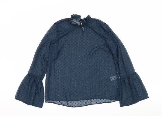 Womens UK Size 10 New Look Blue Basic Blouse