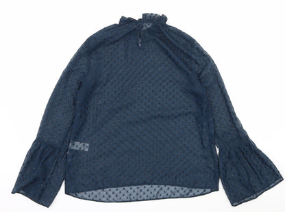 Womens UK Size 10 New Look Blue Basic Blouse