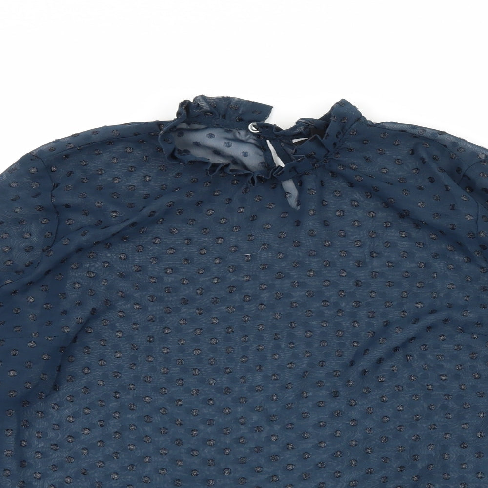 Womens UK Size 10 New Look Blue Basic Blouse