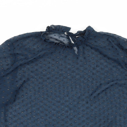 Womens UK Size 10 New Look Blue Basic Blouse