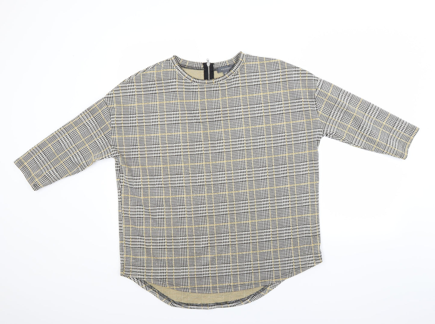 Primark Womens Grey Check  Jersey Blouse Size M