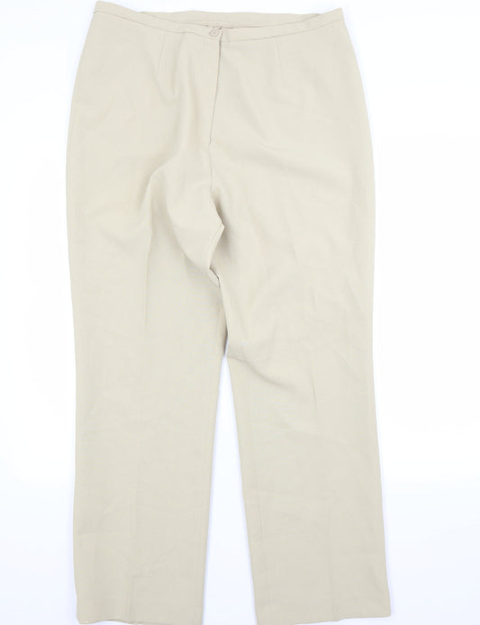 Womens UK Size 18 Agenda Regular Fit  Beige Trousers