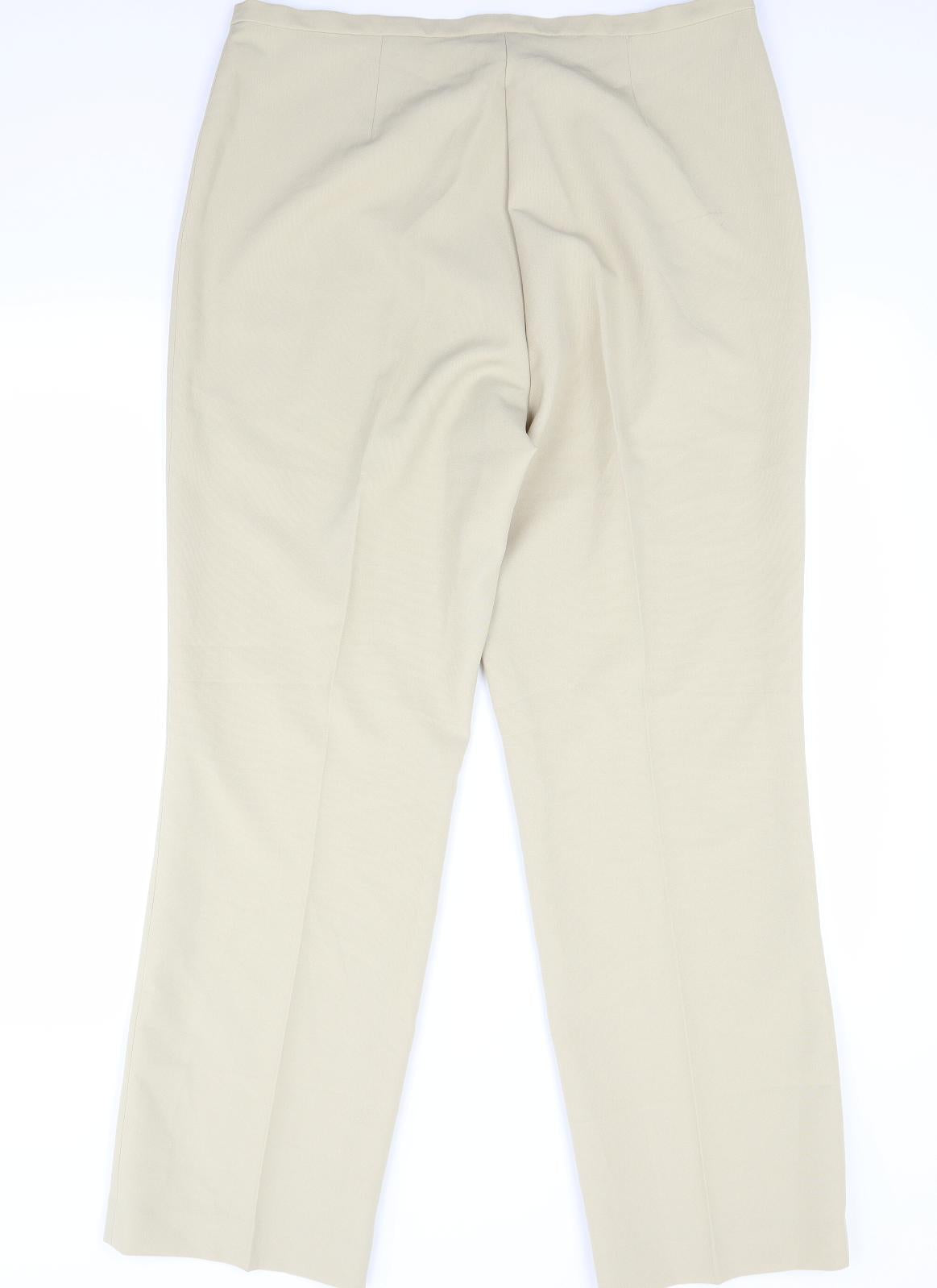 Womens UK Size 18 Agenda Regular Fit  Beige Trousers