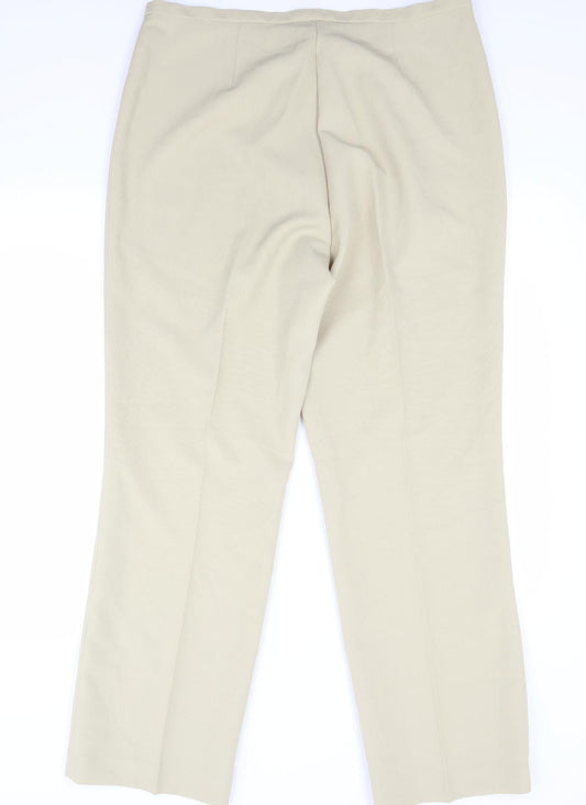 Womens UK Size 18 Agenda Regular Fit  Beige Trousers