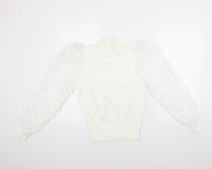 May Womens White   Pullover Jumper Size S
