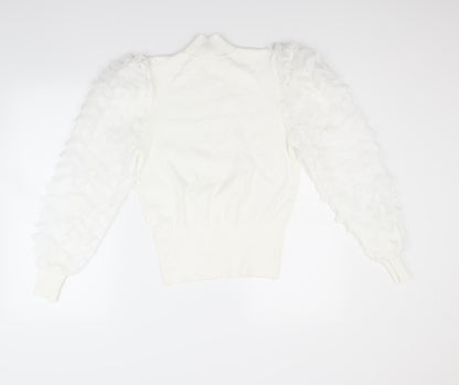 May Womens White   Pullover Jumper Size S