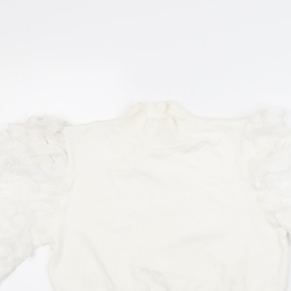 May Womens White   Pullover Jumper Size S