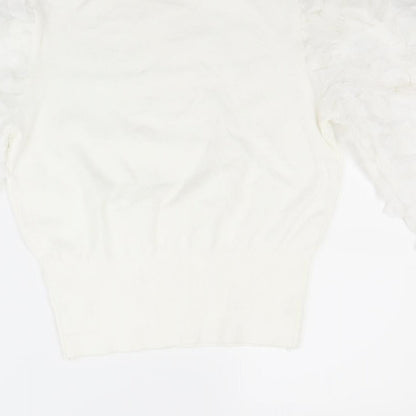 May Womens White   Pullover Jumper Size S