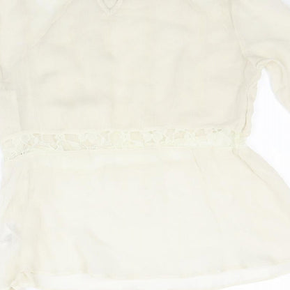 Divided by H&M Womens Ivory Floral  Basic Blouse Size 10