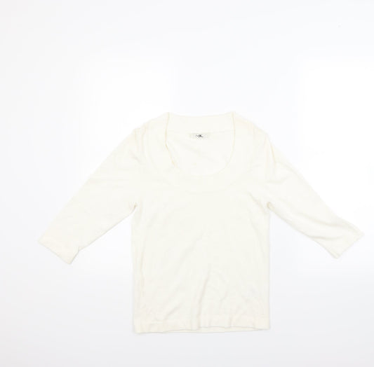 Mk Womens Ivory   Pullover Jumper Size M